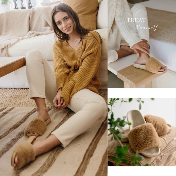 New Jenni Kayne Plush Slippers Sz 41